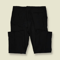 1970s-80s | Black Single Breasted Striped Two-Piece Suit - L