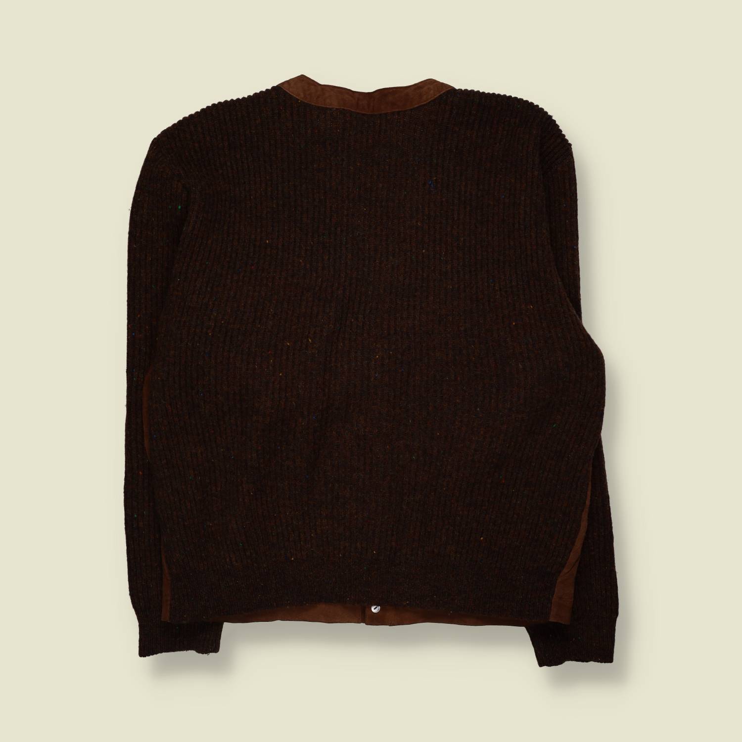 1980s | Giovanni Classics | Brown Suede & Knit Cardigan Jacket - L