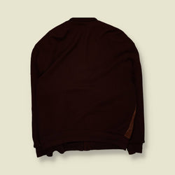 1980s | Tan Suede & Knit Cardigan Jacket - 3XL