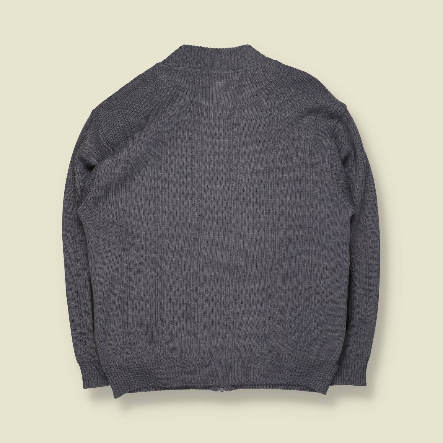 1990s | Tarbaron | Charcoal Chamois & Knit Zip Jacket - Made in Italy - XL