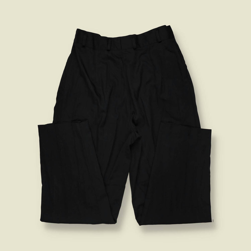 1980s | Black High-Waisted Pleated Trousers - w32