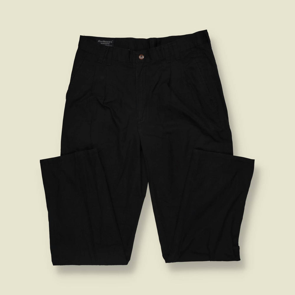 1990s | Roy Rogers | Black Pleated Trousers - w34