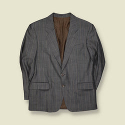 1980s | Paul Smith | Grey Chalk Stripe Two-Button Blazer - M