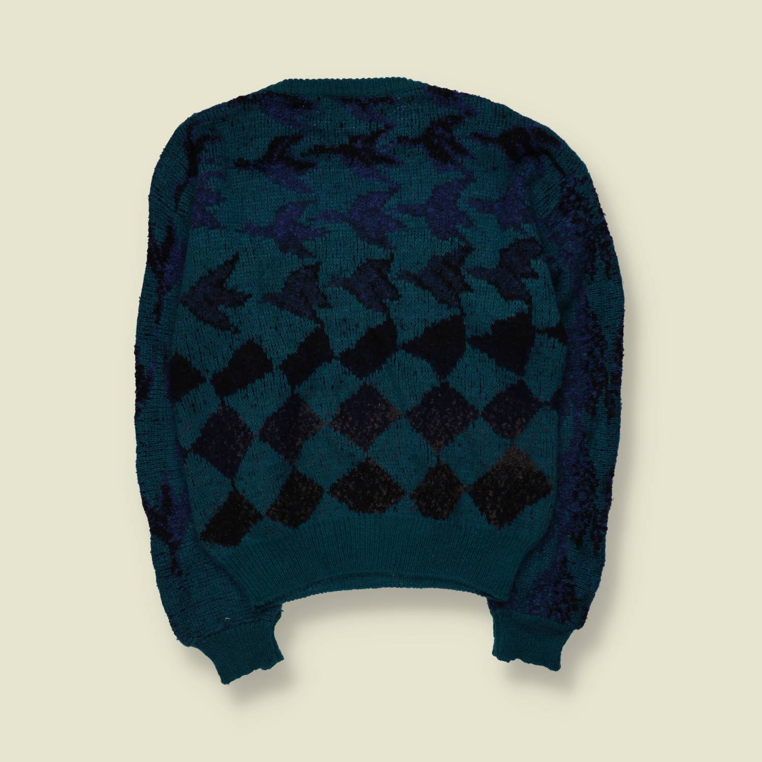 1980s | Nani Bon | Abstract Diamond Jumper | Teal/Navy - L