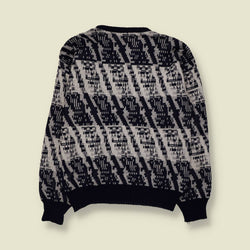 1980s | Abstract Pattern Jumper | Navy/Grey - M