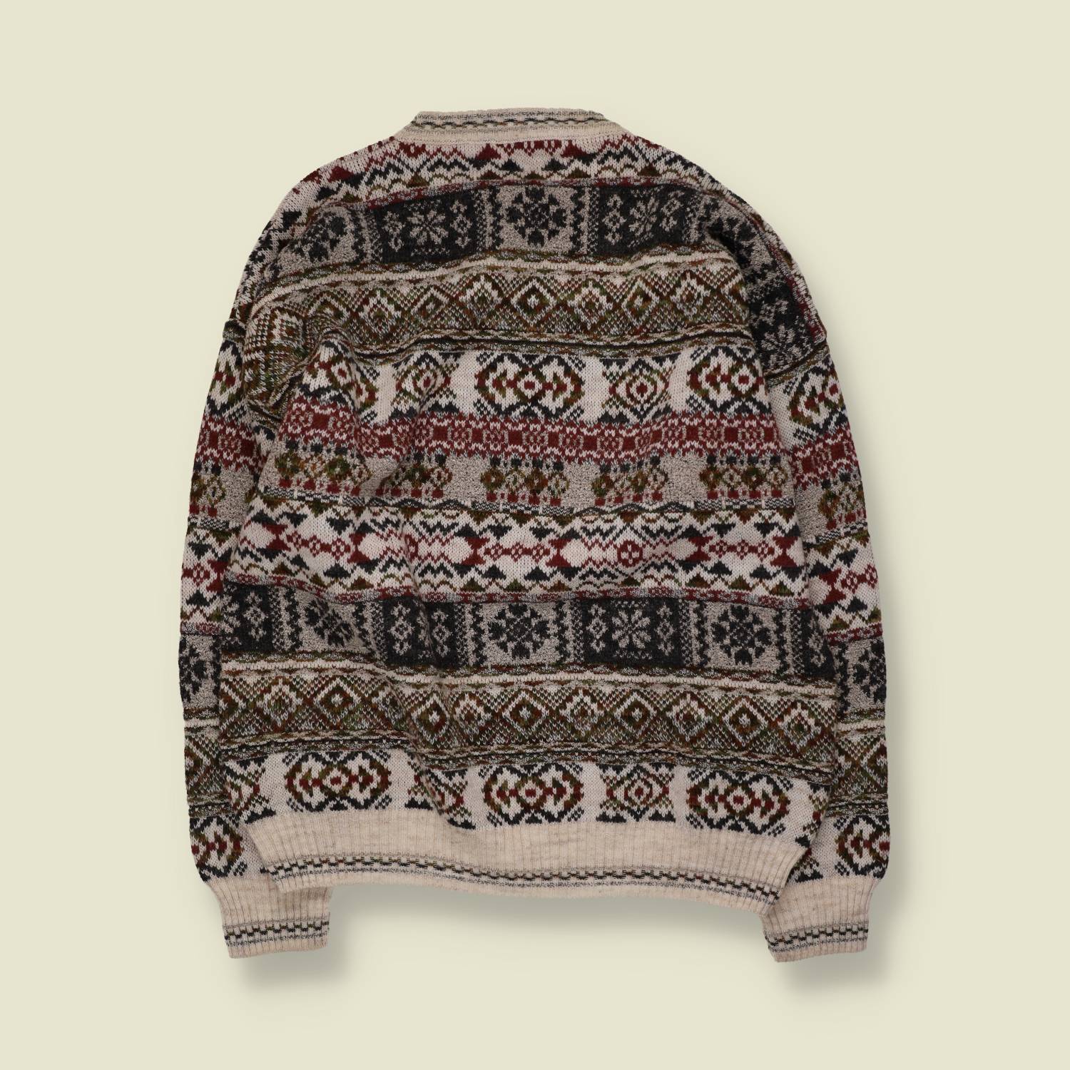 1980s | Ornament | Fair Isle Jumper | Cream/Multi - XL