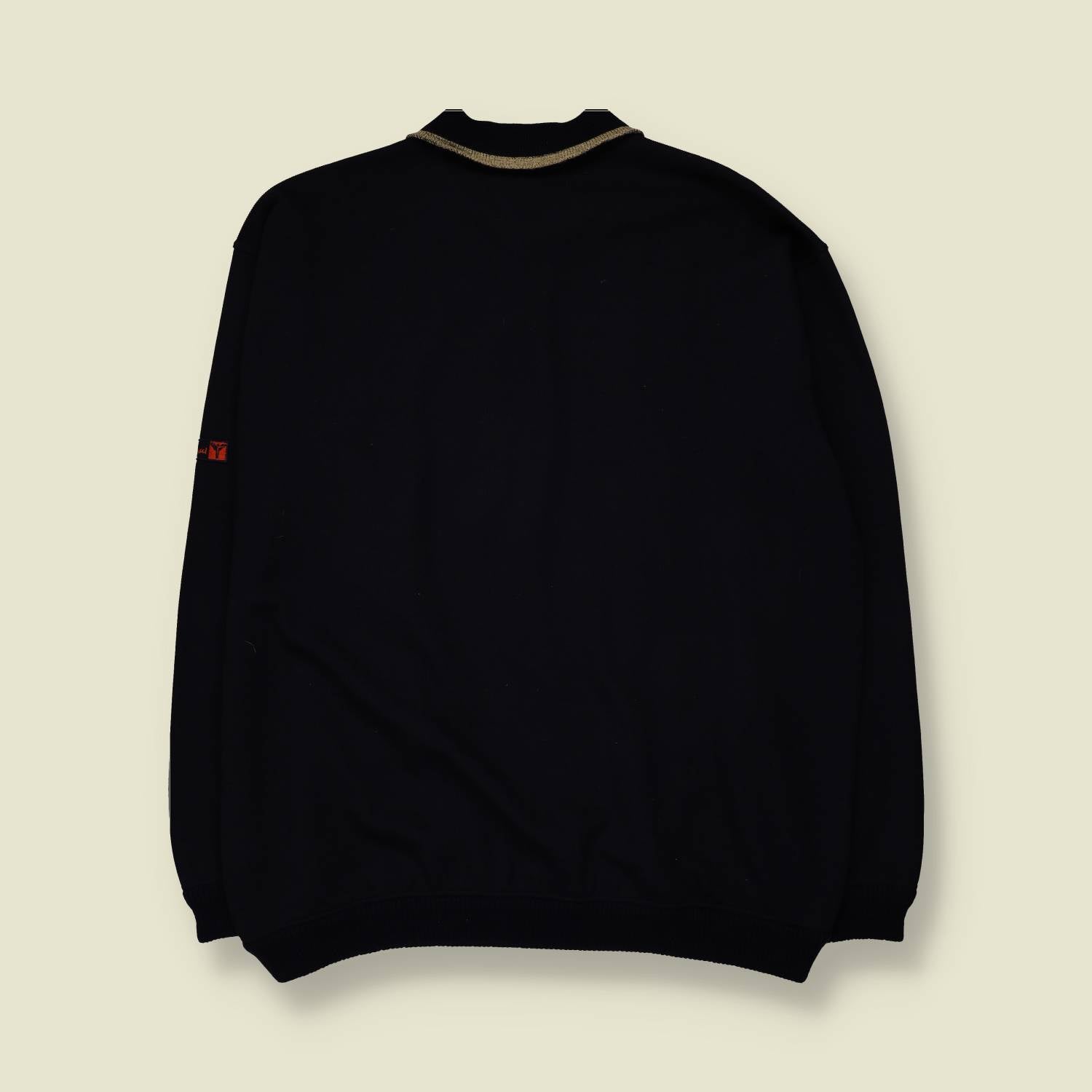 1980s | Carlo Colucci | Colour Block Polo Jumper | Black/Multi - XXL
