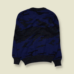 1980s | Angelo Litrico | Abstract Camo Jumper | Blue/Black - M