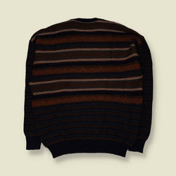 1980s | M Marz | Fair Isle Jumper | Brown/Navy - XL
