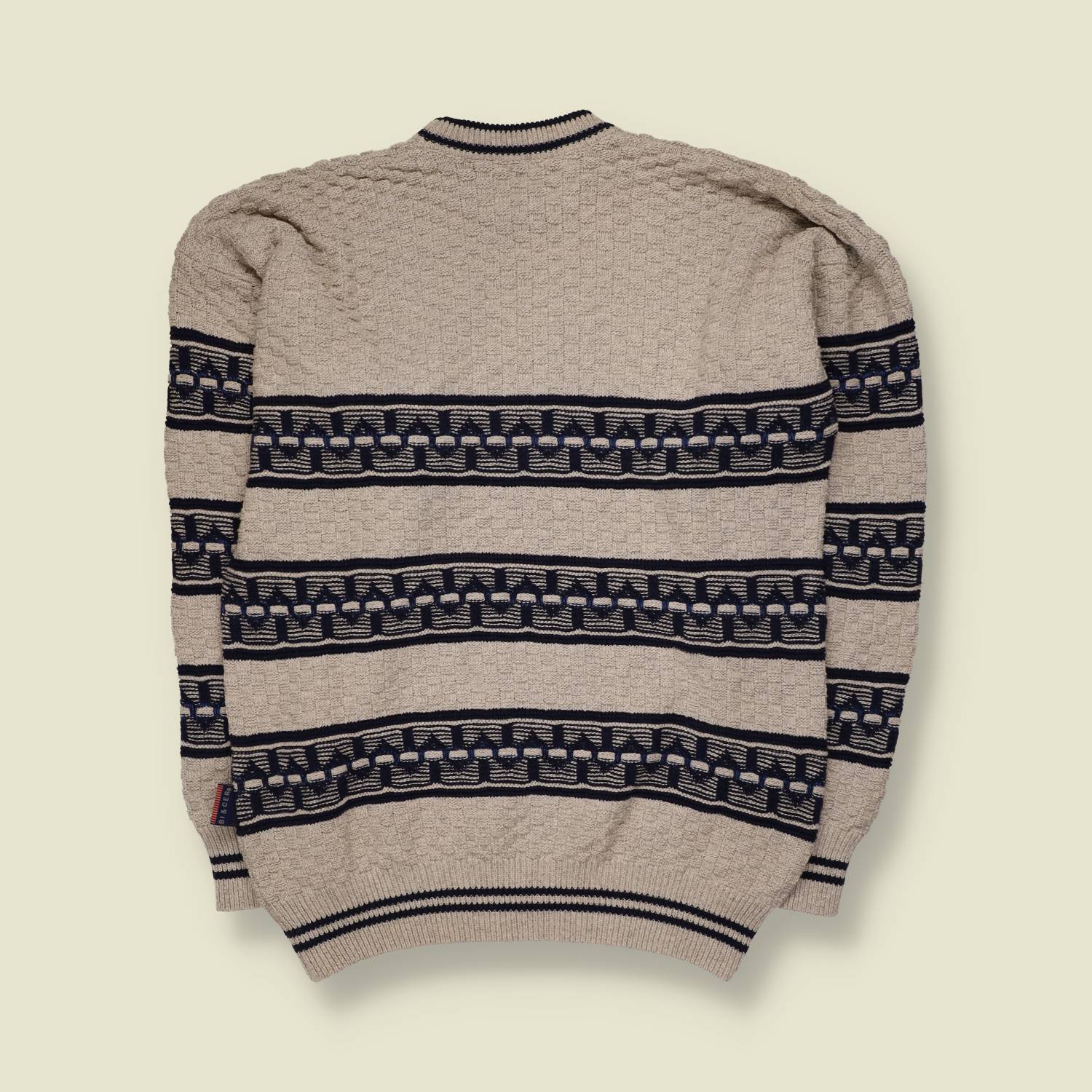 1980s | Bicester | Fair Isle Jumper | Stone/Navy - M