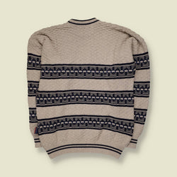 1980s | Bicester | Fair Isle Jumper | Stone/Navy - M