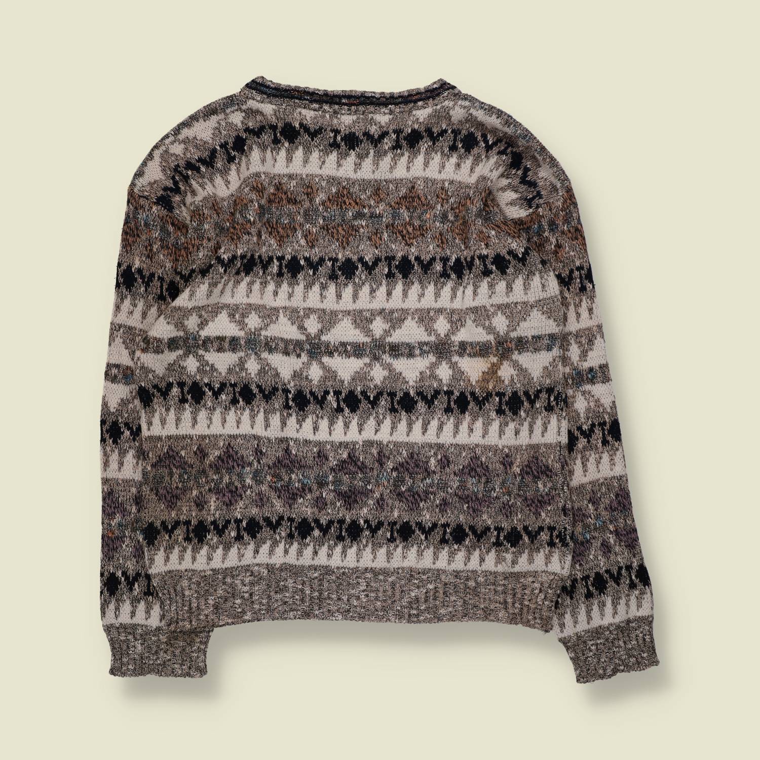 1980s | Method | Fair Isle Jumper | Grey/Multi - M
