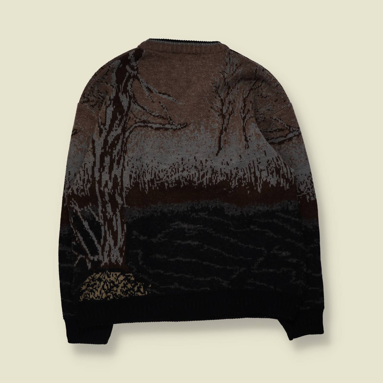 1980s | Berto Lucci | Duck Scenic Jumper | Brown/Grey - XL