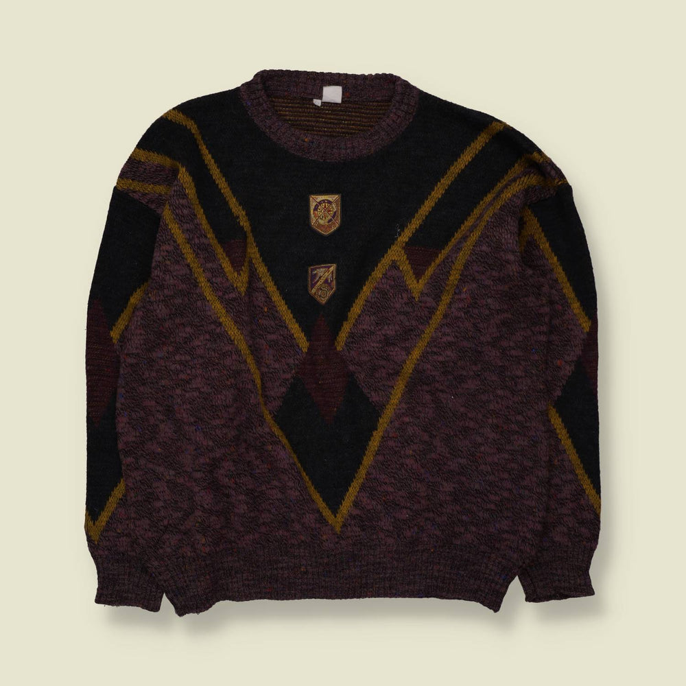 1980s | Crest Jumper | Purple/Black - XXL
