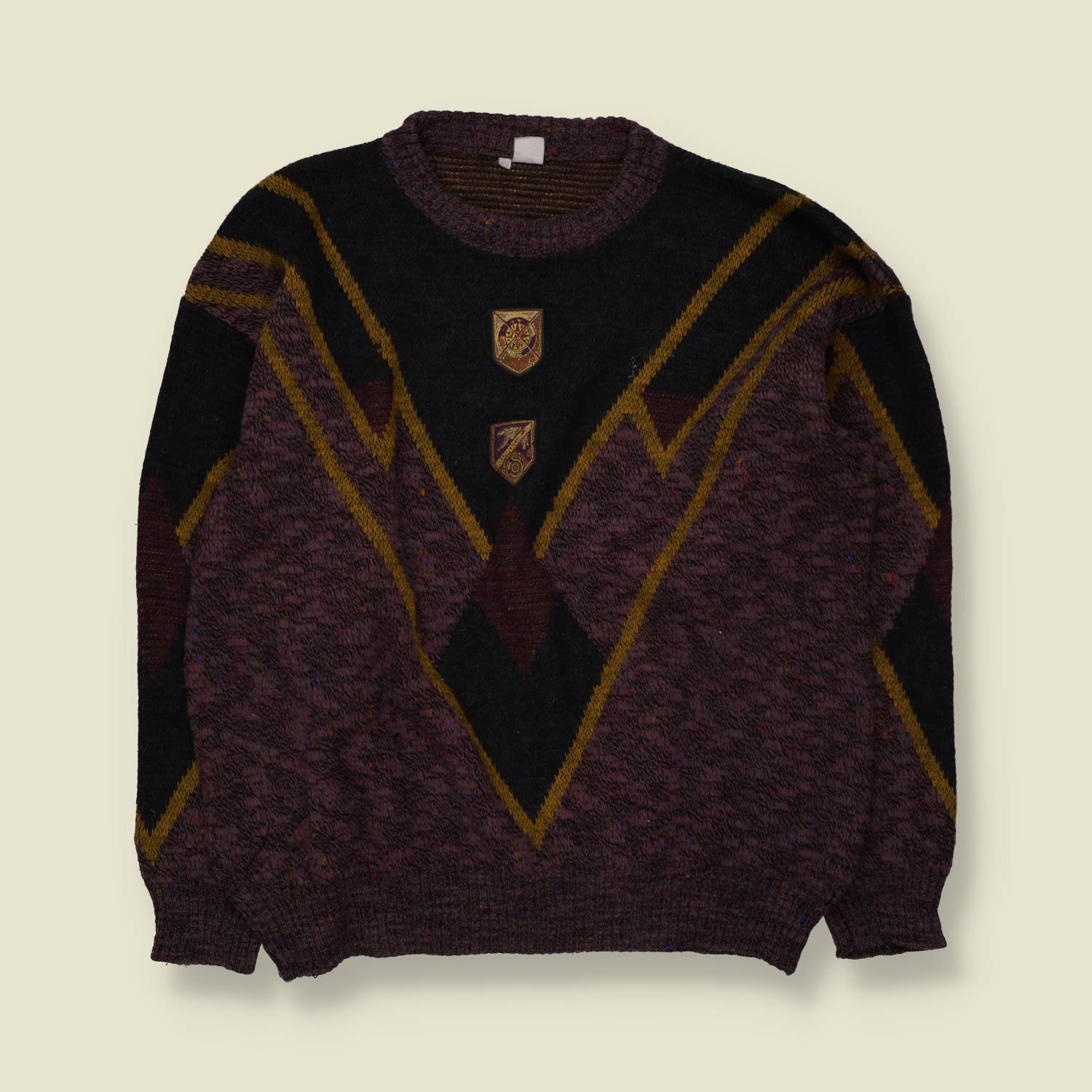 1980s | Crest Jumper | Purple/Black - XXL
