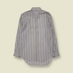 1970s | Manhattan | Striped Shirt | White/Blue - M