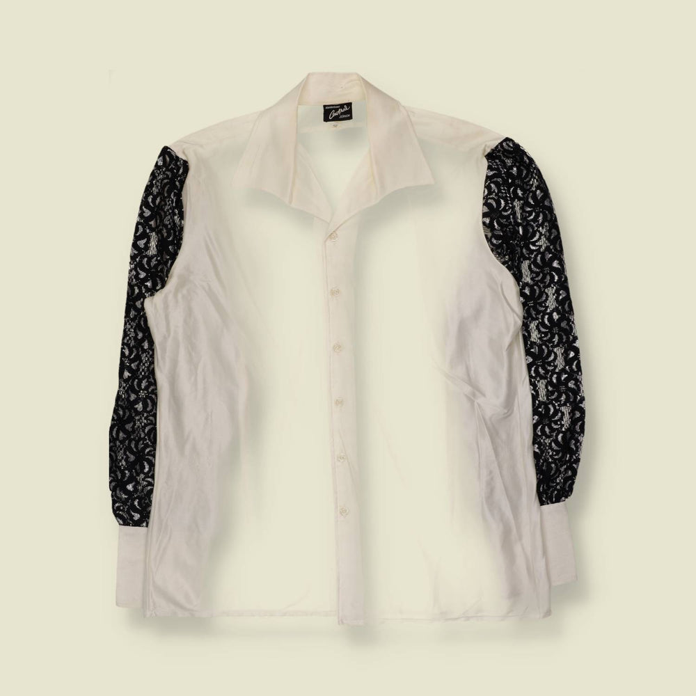 1970s | Kleiderhaus Central Zürich | Cocktail Shirt | White/Black - M