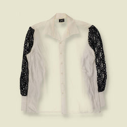1970s | Kleiderhaus Central Zürich | Cocktail Shirt | White/Black - M
