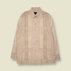 1970s | Guayabera Shirt | Cream - L