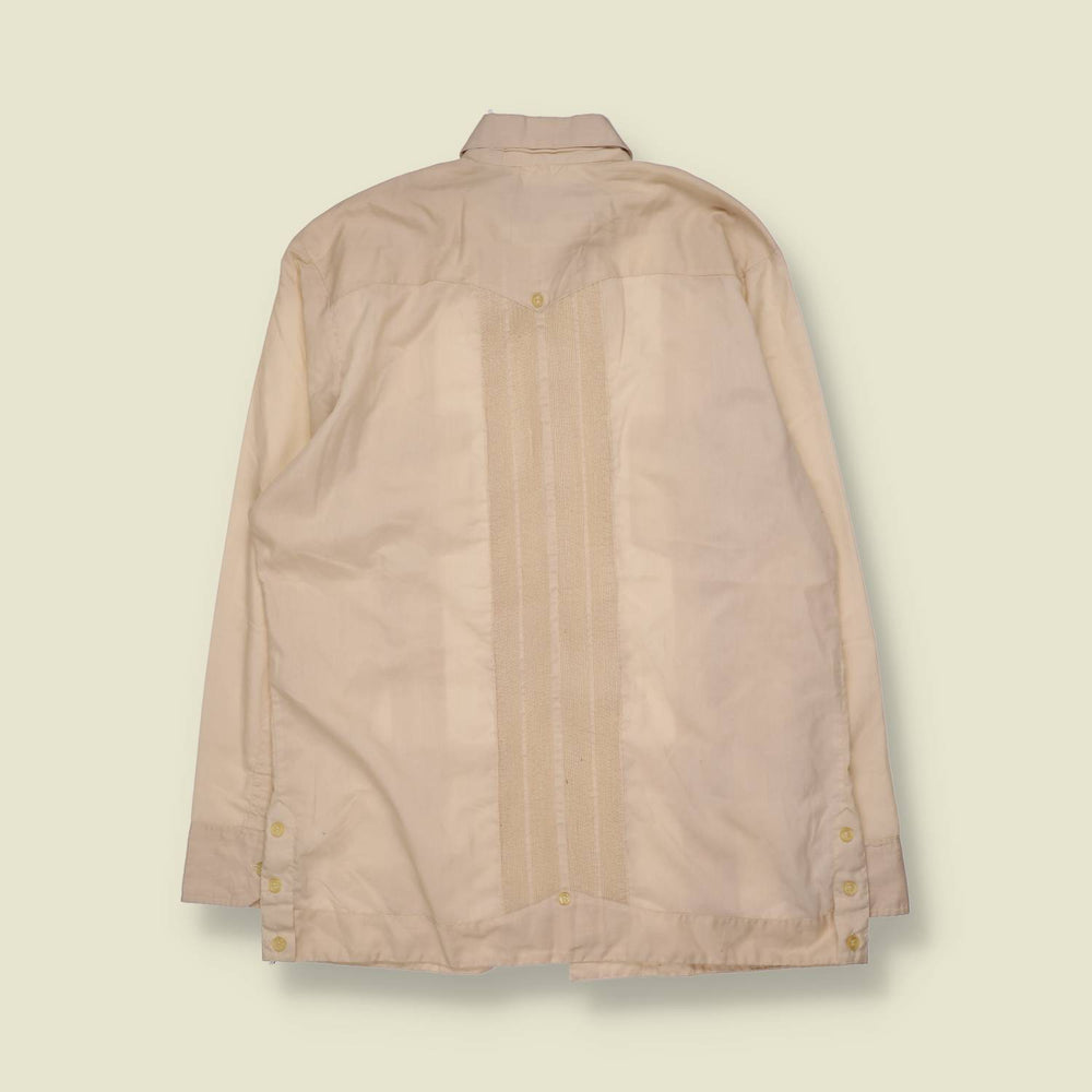 1970s | Guayabera Shirt | Cream - L