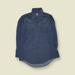 1970s | Rockmount | Western Shirt | Navy Polka Dot - M