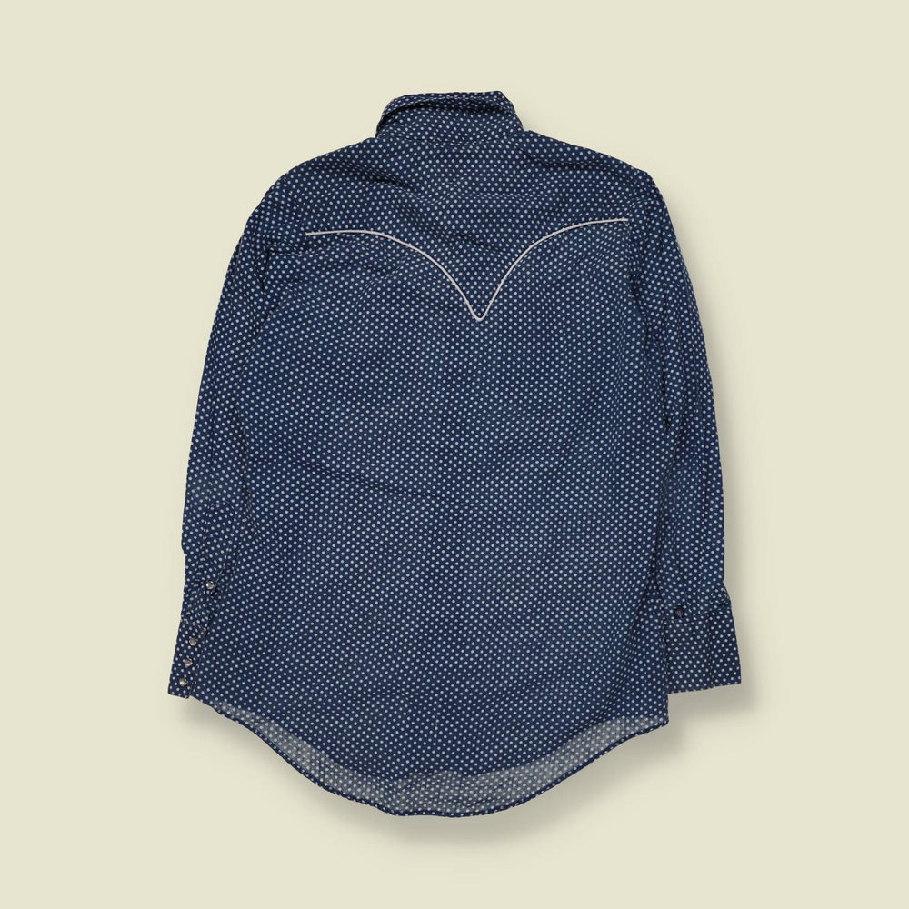1970s | Rockmount | Western Shirt | Navy Polka Dot - M