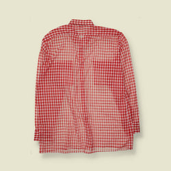 1970s | Gingham Check Shirt | Red/White - 3XL