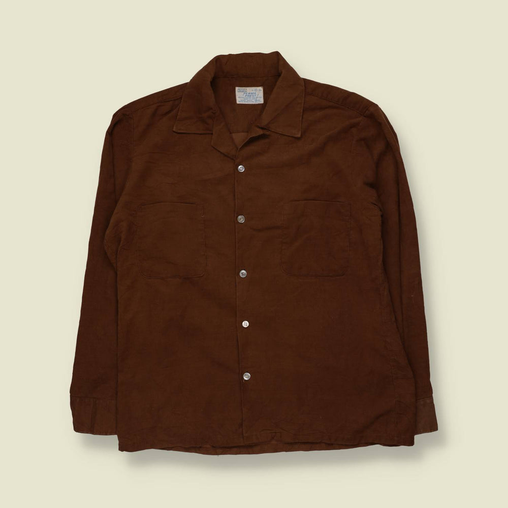 1970s | Sears | Loop Collar Shirt | Brown - M