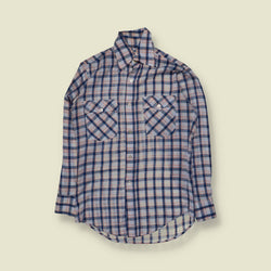 1970s | Levi's | Check Shirt | Blue/Grey Plaid - S