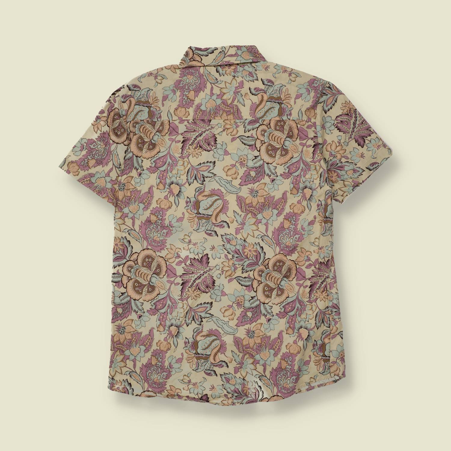 1970s | Baker | Floral Shirt | Cream/Purple - XS