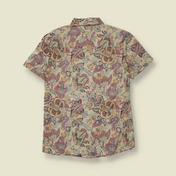 1970s | Baker | Floral Shirt | Cream/Purple - XS