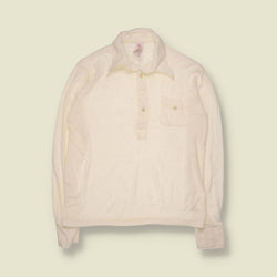1970s | TGL | Long Sleeve Polo | Cream - M
