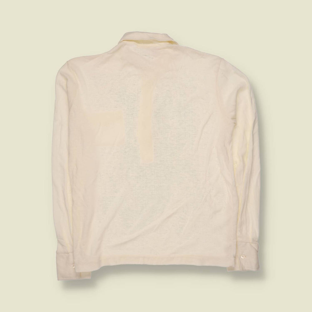 1970s | TGL | Long Sleeve Polo | Cream - M