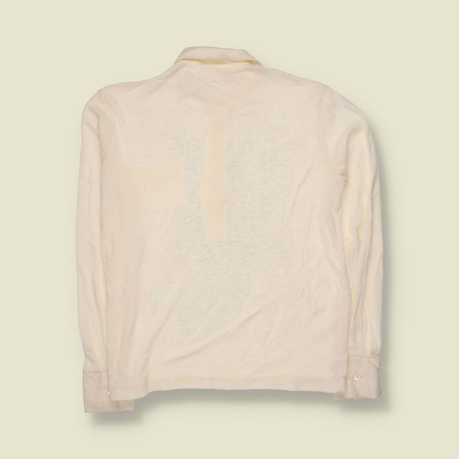 1970s | TGL | Long Sleeve Polo | Cream - M