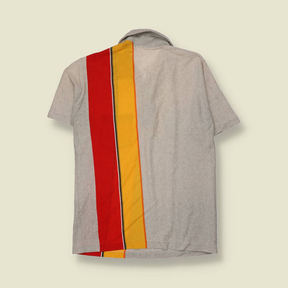 1970s | Olympic | Polo Shirt | Grey/Red/Yellow - XS