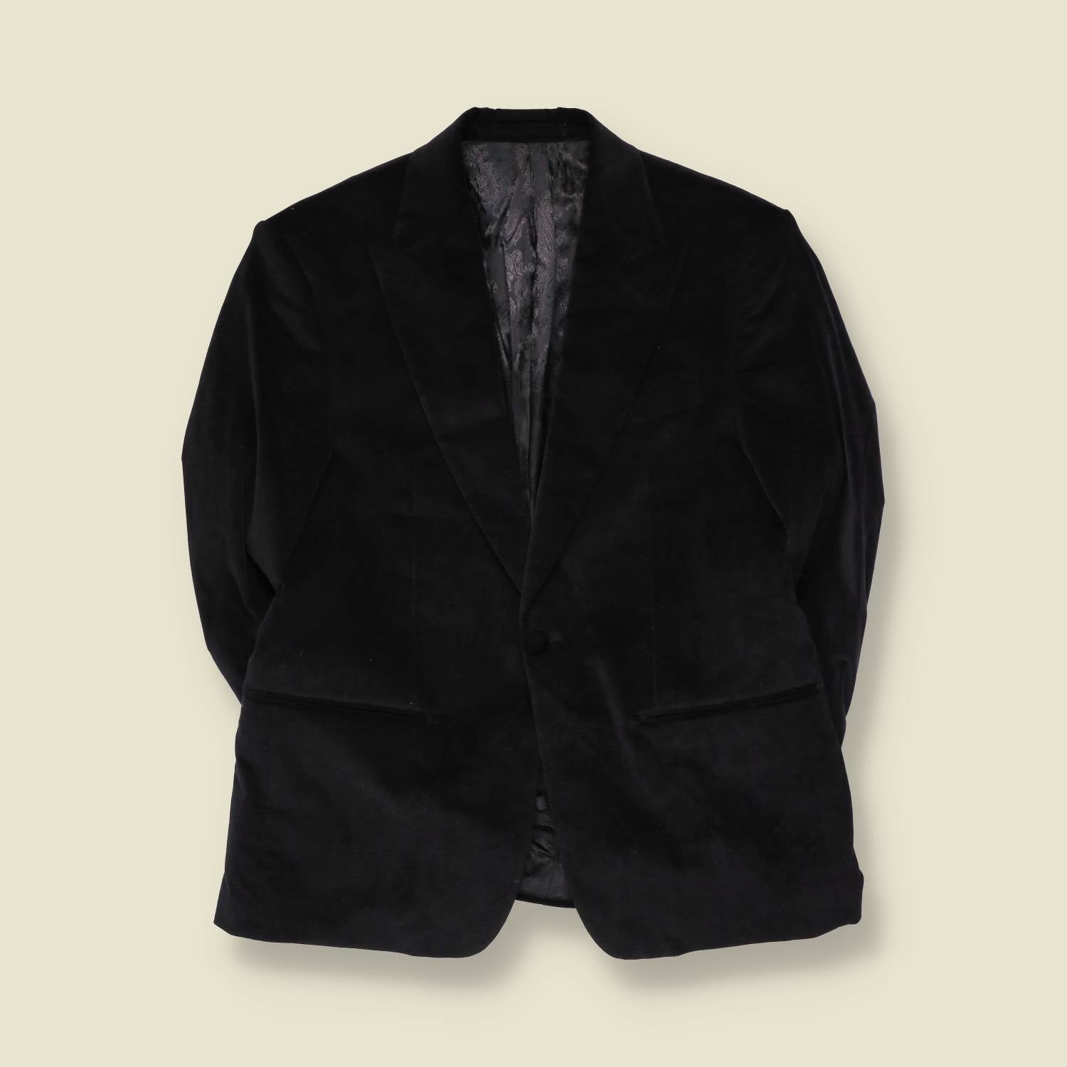 1990s | Amalfi | Velvet Blazer | Black - L