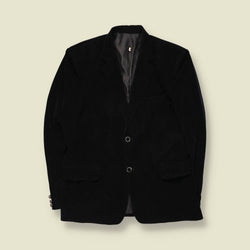 1990s | Velvet Blazer | Black - S