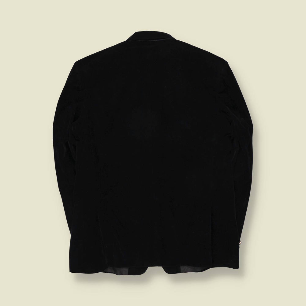 1990s | Velvet Blazer | Black - S