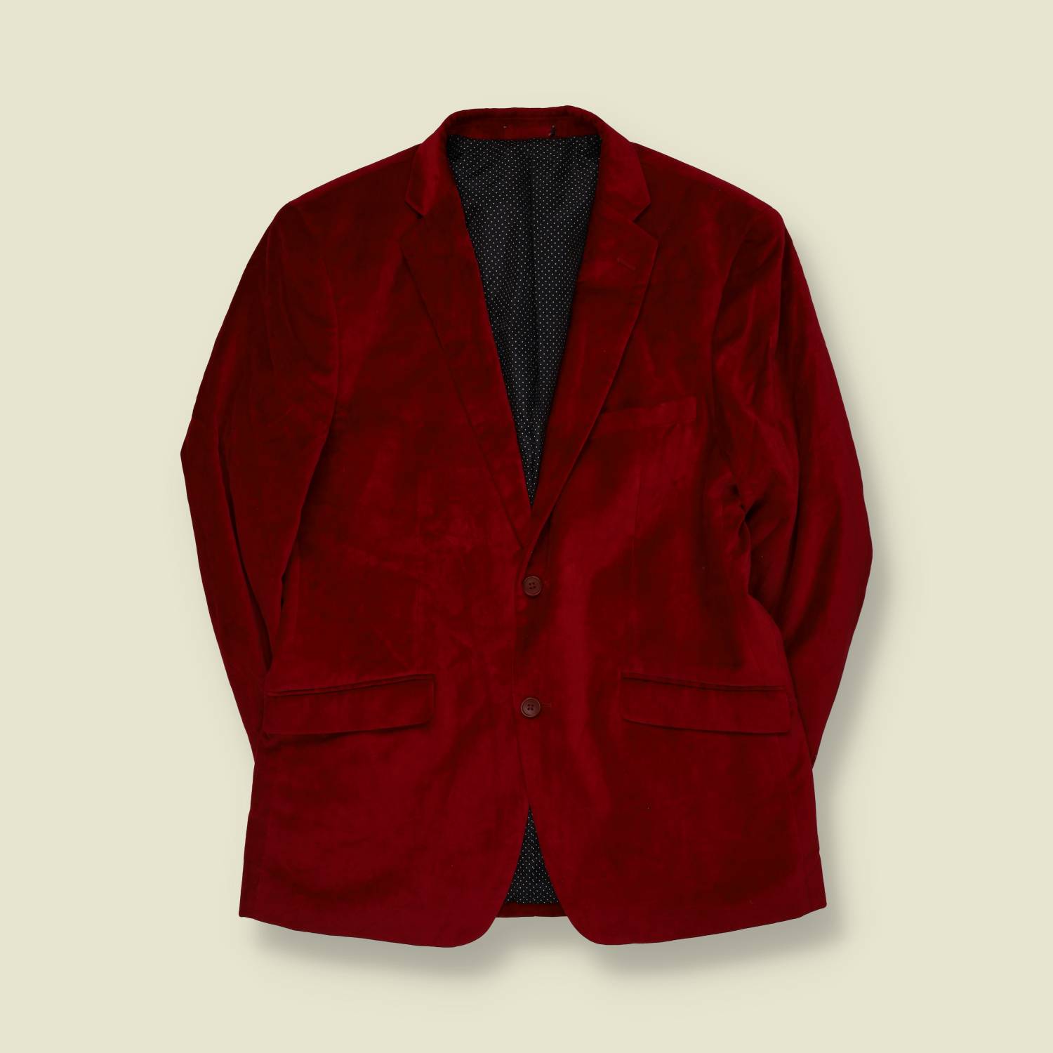 1990s | Adolfo | Velvet Blazer | Red - M