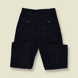1980s | Blu & Blu | Corduroy Trousers | Navy - w30