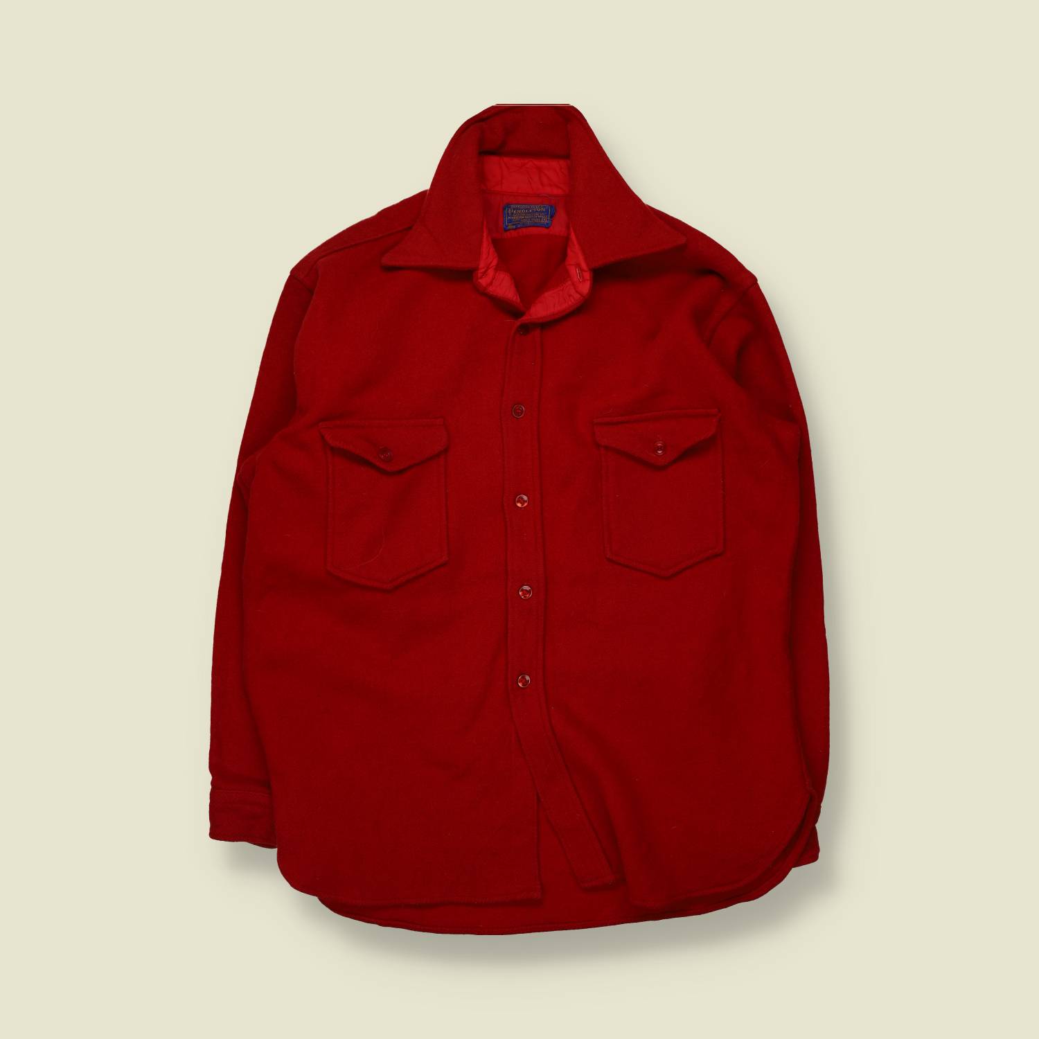 1970s | Pendleton | Wool Overshirt | Red - XL