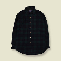 1970s | Pendleton | Tartan Wool Shirt | Black/Green - S