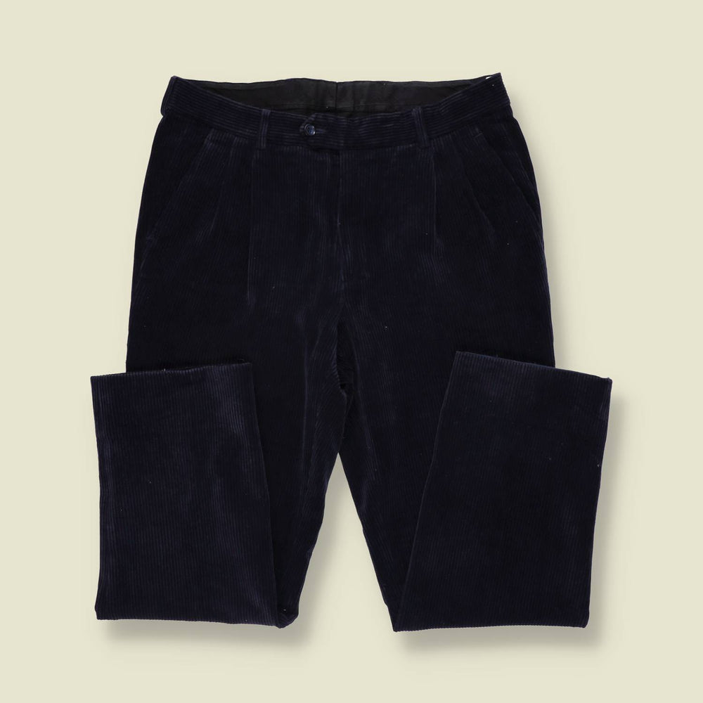 1980s | Ethimo | Corduroy Trousers | Navy - w32