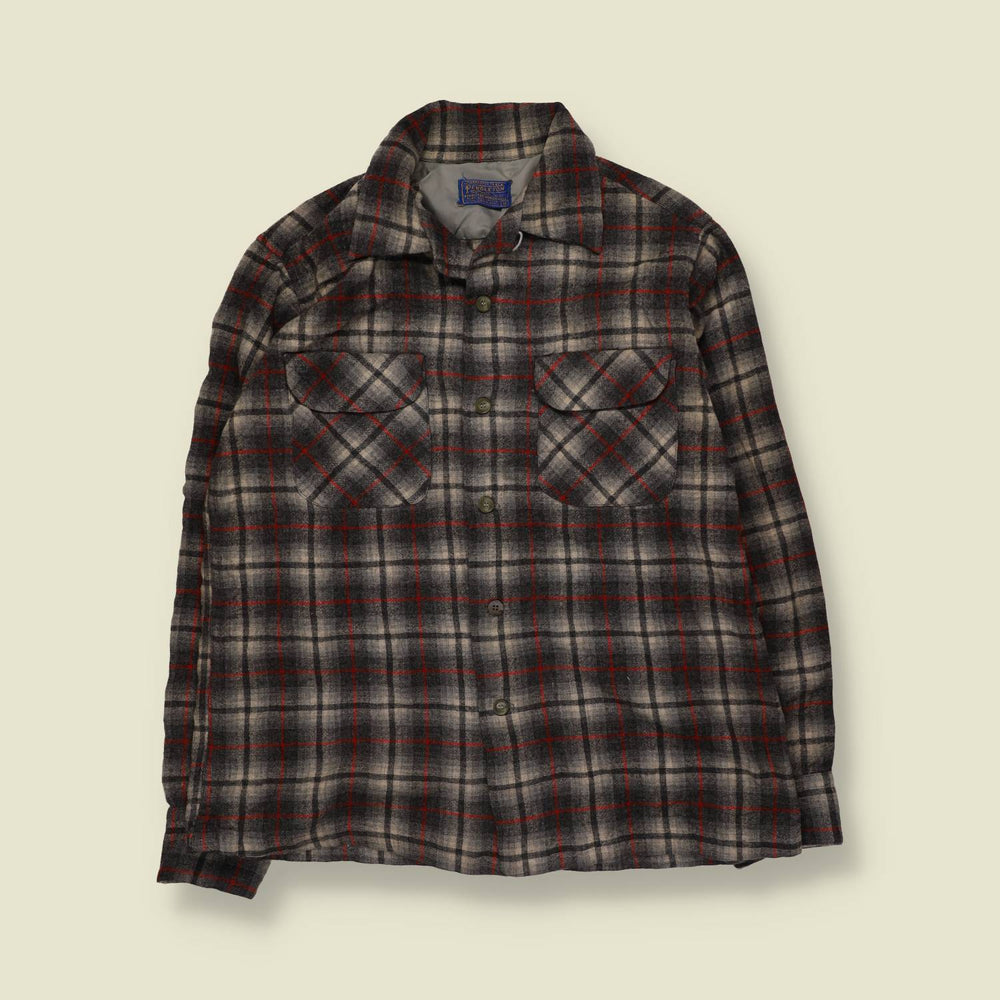1970s | Pendleton | Tartan Wool Shirt | Grey/Red - S
