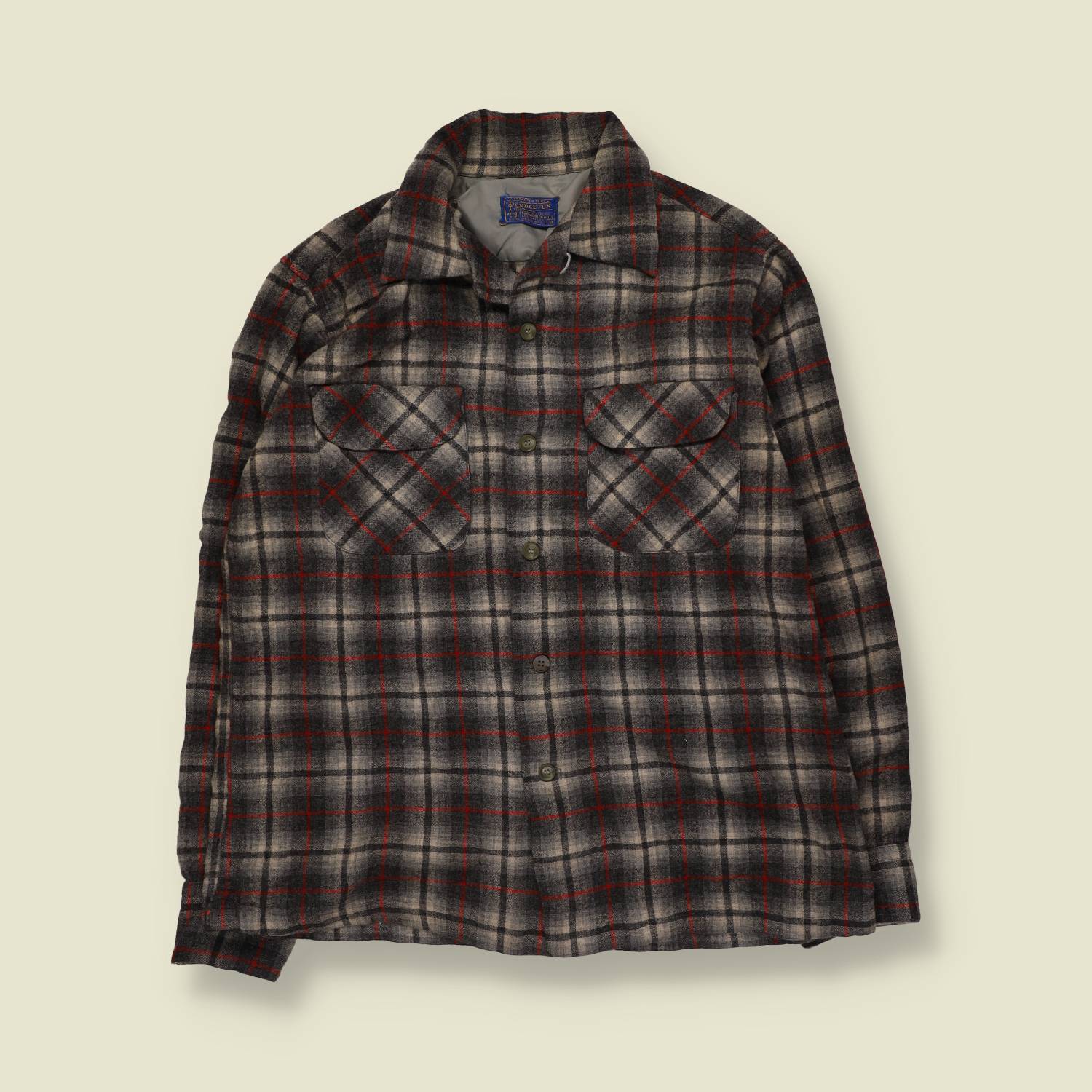 1970s | Pendleton | Tartan Wool Shirt | Grey/Red - S