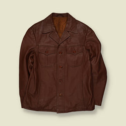 1970s | Leather Jacket | Brown - XS