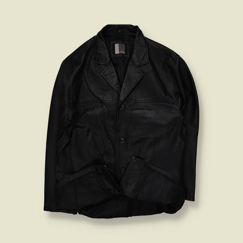 1990s | Leather Jacket | Black - XL