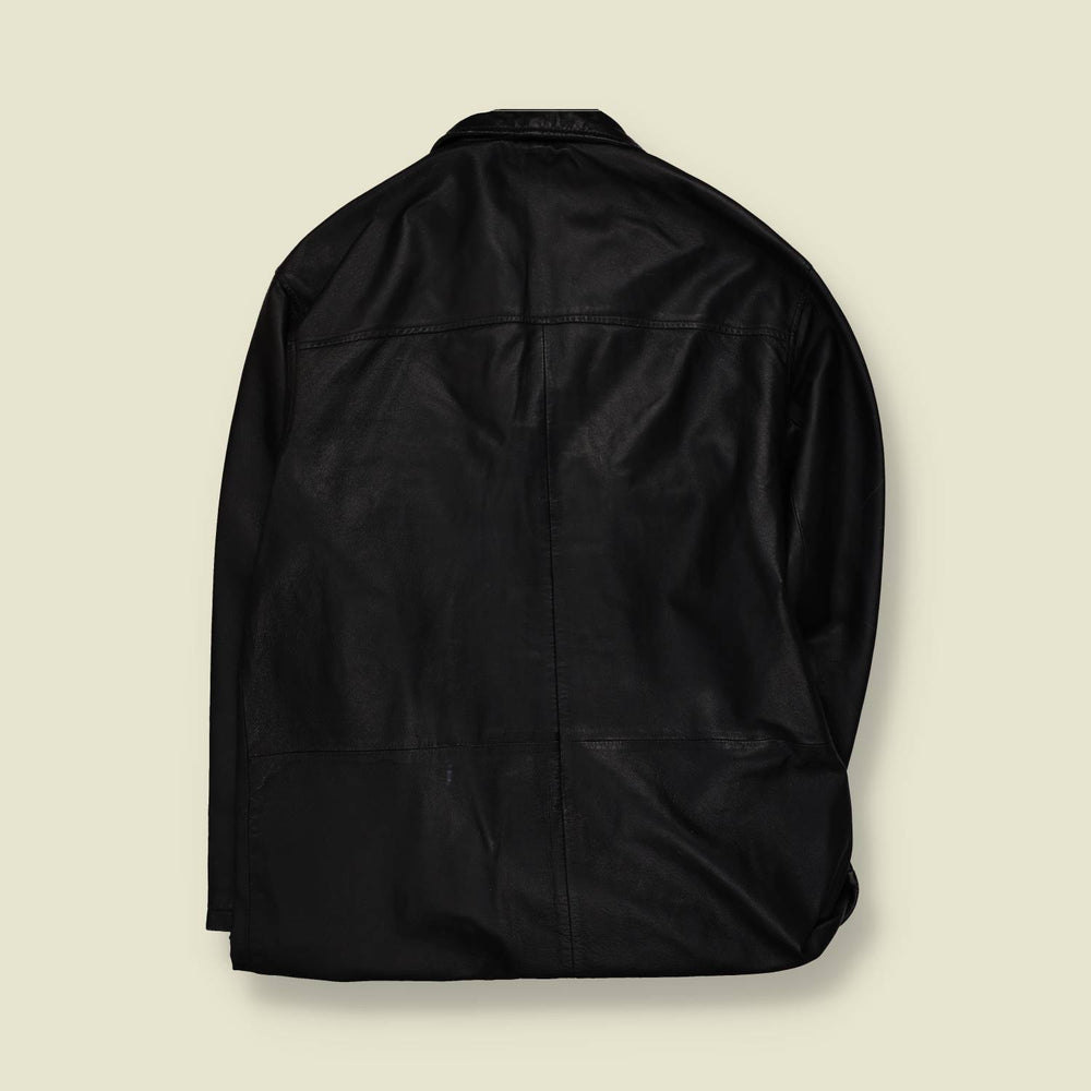 1990s | Leather Jacket | Black - XL