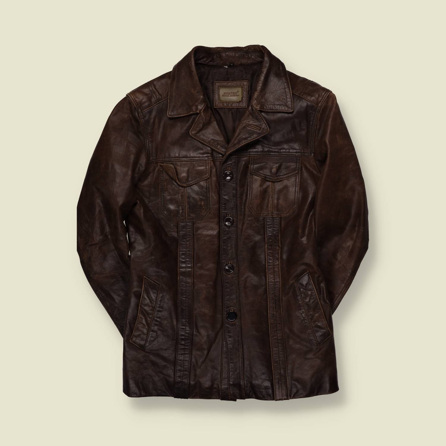 1990s | Aviatrix | Leather Jacket | Brown - S