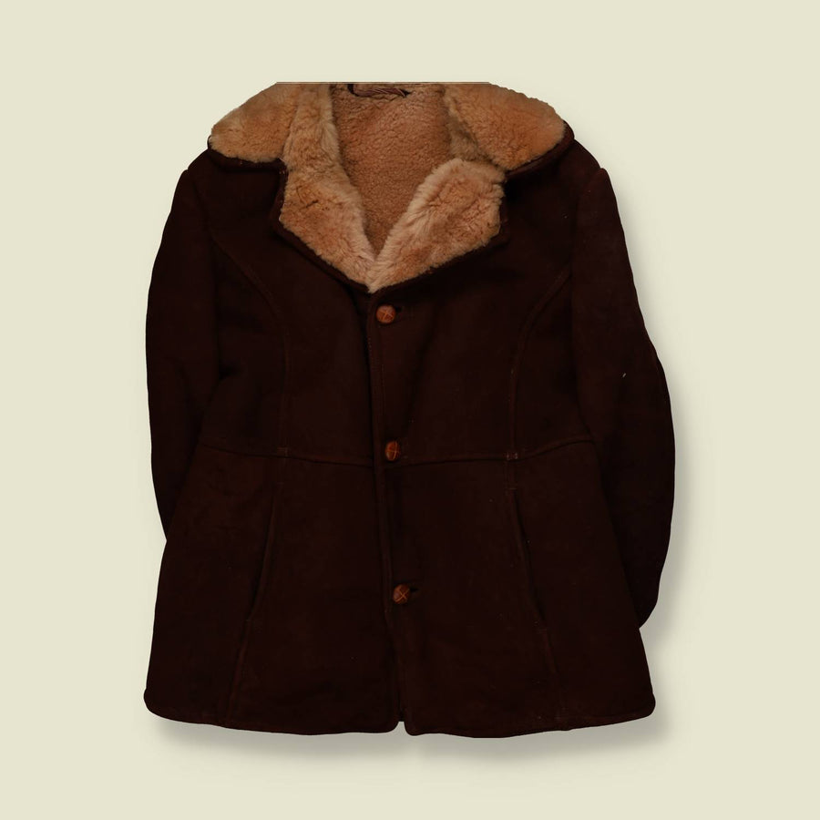 1960s | Sheepskin Coat | Brown - XL